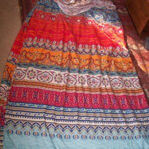 Bohemian Duvet Cover Queen Size Boho Bedding Colorful Blue Orange Floral Stripe